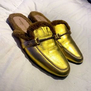 Sam Edelman gold metallic mules